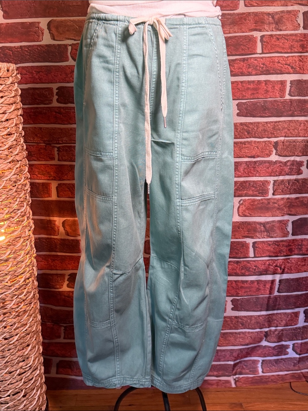 👖 Blank NYC Denim Drawstring Joggers — Sage Green — Sz S